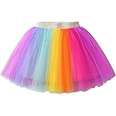 DXTON Girls Tutu Skirt Rainbow Toddler Tulle Ballet Dance Skirt for 2-8 Years