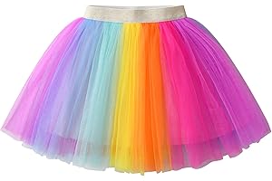 DXTON Girls Tutu Skirt Rainbow Toddler Tulle Ballet Dance Skirt for 2-8 Years