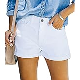 CHICZONE Womens Mid-High Rise Ripped Jean Shorts Distressed Stretchy Denim Shorts