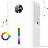 Dehumidifier for Home, 63.36 OZ Electric Dehumidifiers 400ML/Day Ultra Quiet 4/8H Timer Auto Defrost 7 Color LED Auto Off Dehumidifier for Bedroom, Bathroom, Wardrobe, RV