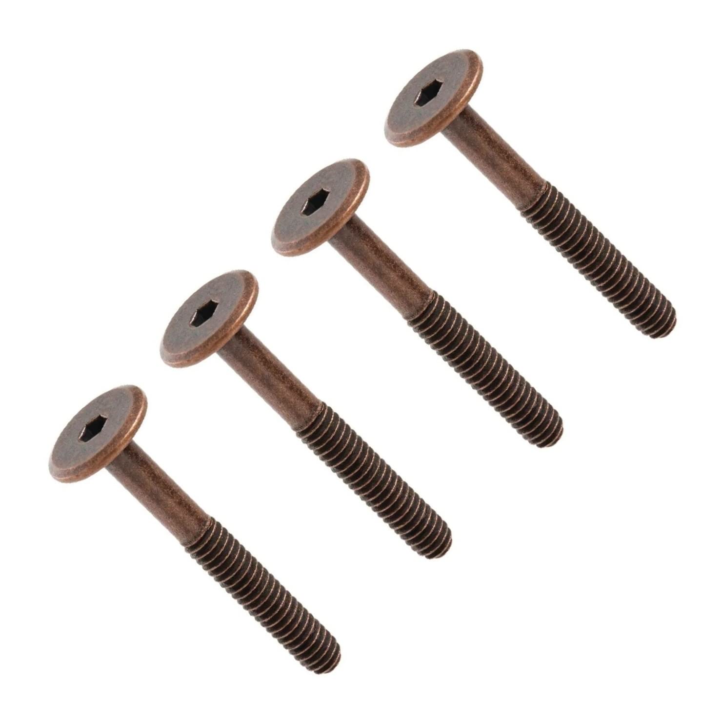 TERF® M6 X 150mm Furniture Joint Connector Bolts M6 (6mm) X 150mm Barrel Bolts Hex Allen Key Socket Flat Head Connector Bolt Screw Bronze Finish for Crib Baby Bed Cots Furniture - Pack of 4