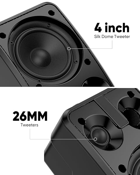 INWA 4″ OUTDOOR PASSIVE SPEAKERS, 40W EACH WEATHERPROOF WALL MOUNT SPEAKER, WIRED PA SYSTEM WITH FULL-RANGE SOUND, INCLUDES BRACKETS FOR POOL, PATIO, GARAGE & INDOOR USE (PAIR, LIGHT BLACK)
