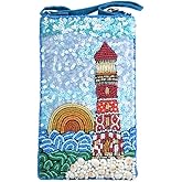 Bamboo Trading Lighthouse with Shells Club Bag, 7.5-inch Height, Women Accessories, Fashion, Travel Bag