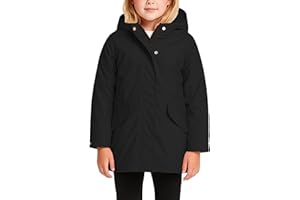 URBAN REPUBLIC Girls Rain Jacket - Sherpa Fur Lined Raincoat for Girls Full Zip Up Hooded Rain Jacket (Size: 7-16)