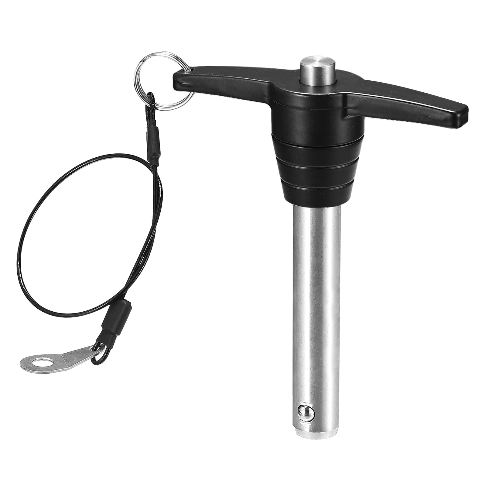DTGN 16mmx70mm(DxL) T Handle Quick Release Pin - Good for Quickly Connecting and Hooking Up Components - 304 Stainless Steel Ball Locking Pin with Push Button - Black/Silver