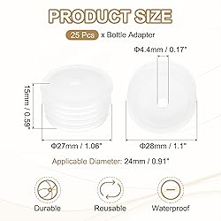 PATIKIL Bottle Adapter 0.98"/25mm, 25 Pcs Press in