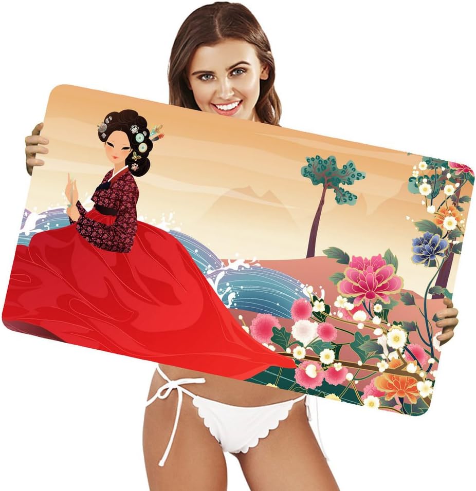 XtremePads [ Extra Large Gaming Desk Mouse Mat / Pad ] - ( Artistic Women Traditional Costume Korean Woman )