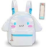 Cinnamoroll 10" Mini Backpack Set - Faux Leather Purse with Bookmark Bundle