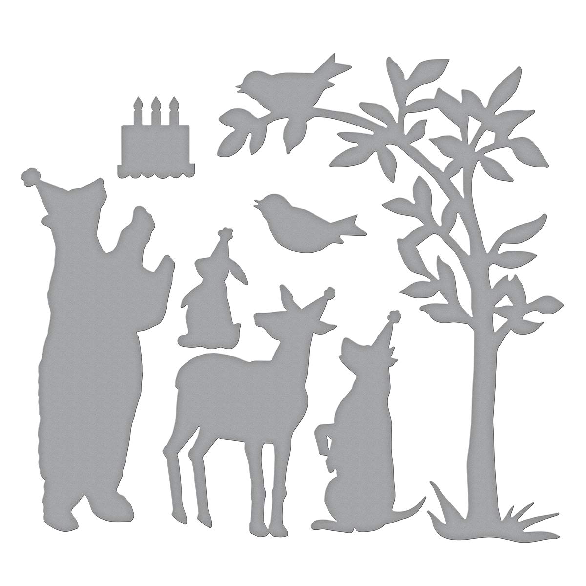 Spellbinders Let’s All Party Etched Die, Copper, Bear: 4 x 8 cm