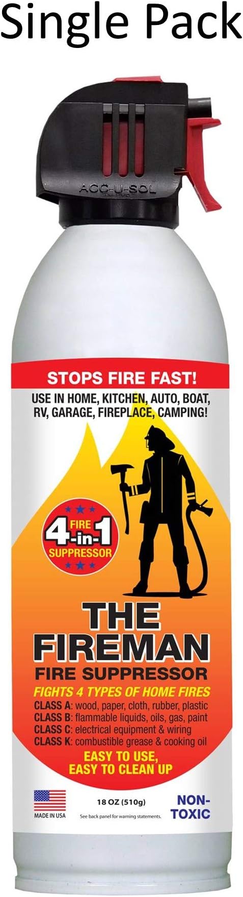 The Fireman Multi-Purpose Fire Extinguishing Suppressant Spray - 18 oz (1 Pack)
