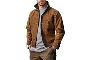 Men's Waxed Casual Jacket Outdoor Windbreaker Utility Coat With Multiple Pockets For Daily Street Wear