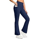 G Gradual Fleece Lined Leggings for Women No Front Seam High Waist Thermal Flare Pants with Pockets for Winter, Hiking, Yoga