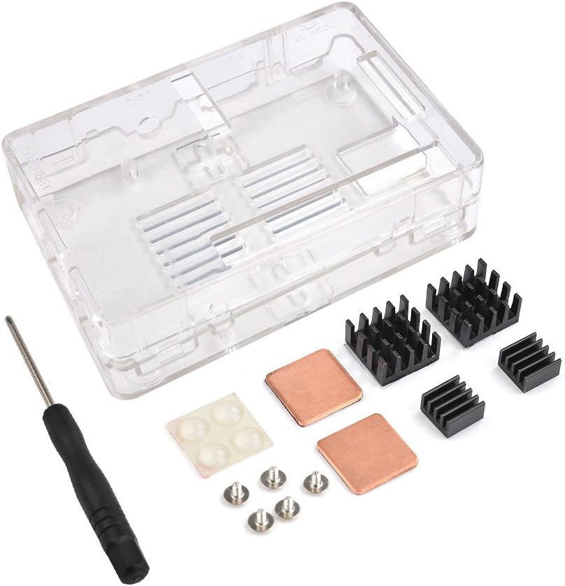 SKR Transparent Case for Raspberry Pi Durable Case for Pi 3/ Model B+, Pi 2 Model B/B+ Raspberry Pi Case with Heatsink