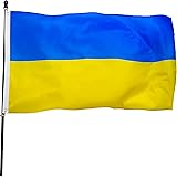 DANF Ukraine Flag 3ftx5ft Ukrainian National Flags Polyester with Brass Grommets 3x5 Foot Flag