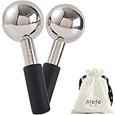 pfefe Ice Globes for Face & Eyes, Unbreakable Stainless Steel Cryo Sticks for Beauty Routines, Facials Cold Roller Cooling Globes for Puffiness, Wrinkles, Dark Circles, Headaches