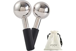Pfefe Ice Globes for Face & Eyes, Unbreakable Stainless Steel Cryo Sticks for Beauty Routines, Facials Cold Roller Cooling Gl