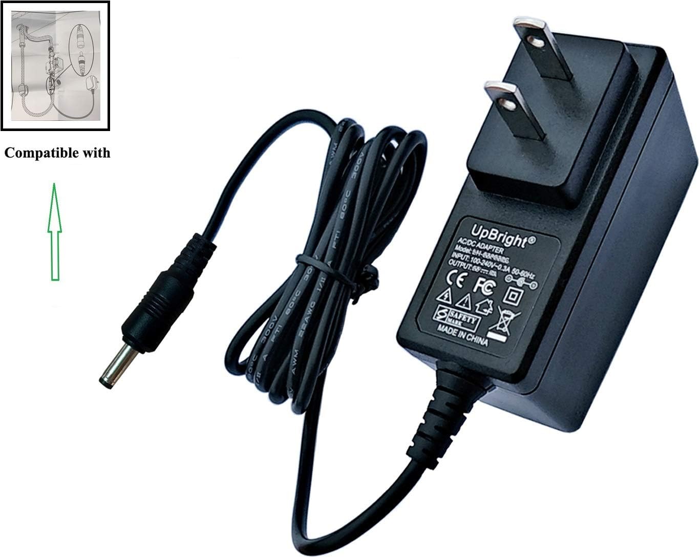 UpBright 6V AC/DC Adapter Replacement for Glacier Bay YLS0121A-T060100 67536-0508D2 1001 407 752 HD67495-1001 1003 252 886 Home Depot GlacierBay Touchless Kitchen Faucet DC6V 1A Power Supply Charger