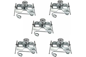 TDZ MOTO TDZ Dzus Fasteners，5 Pack 1/4 Turn Quick Release Steel Dzus Button with Springs and Tab Plates Free Rivets for Fastening Sheet Metal Door Panel， Chrome