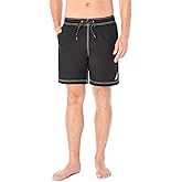 Nautica Men's Solid Quick Dry Classic Logo Swim-Trunk