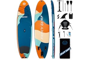 11'6"x35" Extra Wide Inflatable Paddle Board with Seat, 450LBS Sup Stand Up Paddleboard for Adults with Pump, Fins, Backpack,