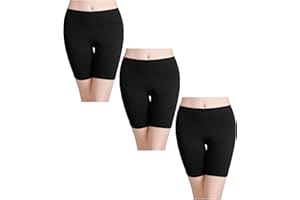 wirarpa Women's Anti Chafing Cotton Underwear Boy Shorts High Waisted Bike Yoga Short Leggings 3 Pack