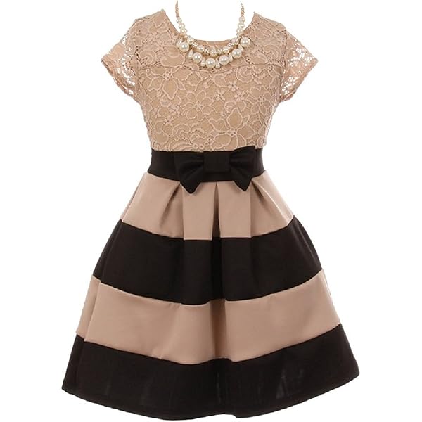BluNight Floral Lace Flower Girl Dress - Sleeveless, Back Pearl Closure, Comes With Necklace