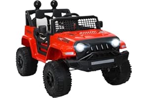 BKIRNP 12V Ride On Car, Electric Car for Kids Cars, Ride on Toys 3 Speeds Adjustable w/Bluetooth, Parent Remote Control, Spring Suspension, AUX Port-Red