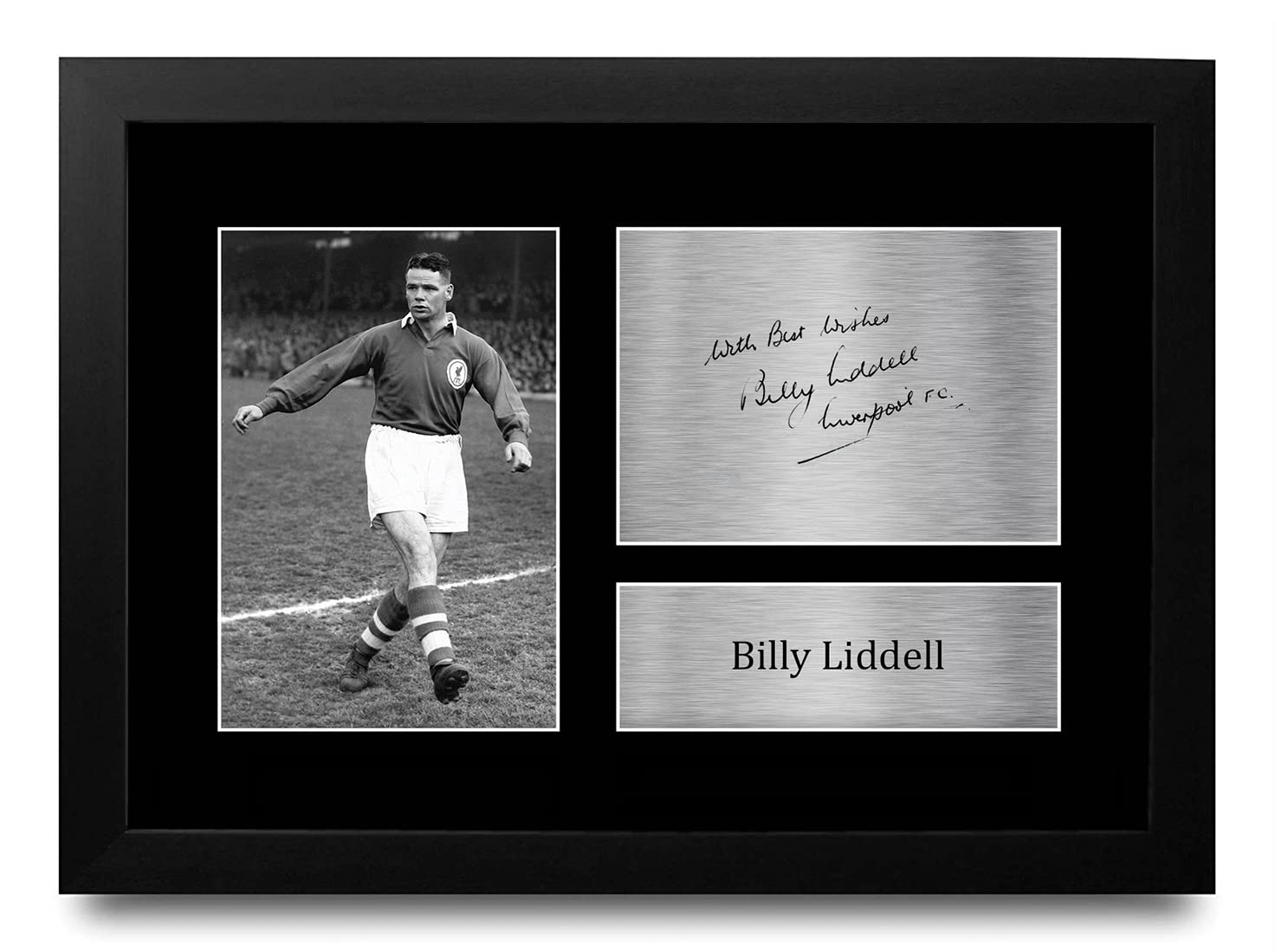 HWC Trading FR A4 Billy Liddell Liverpool Gifts Printed Signed Autograph Picture for Football Fans and Supporters - A4 Framed