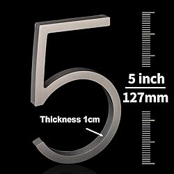 nanlyiau 5in 3D Adhesive door number house numbers