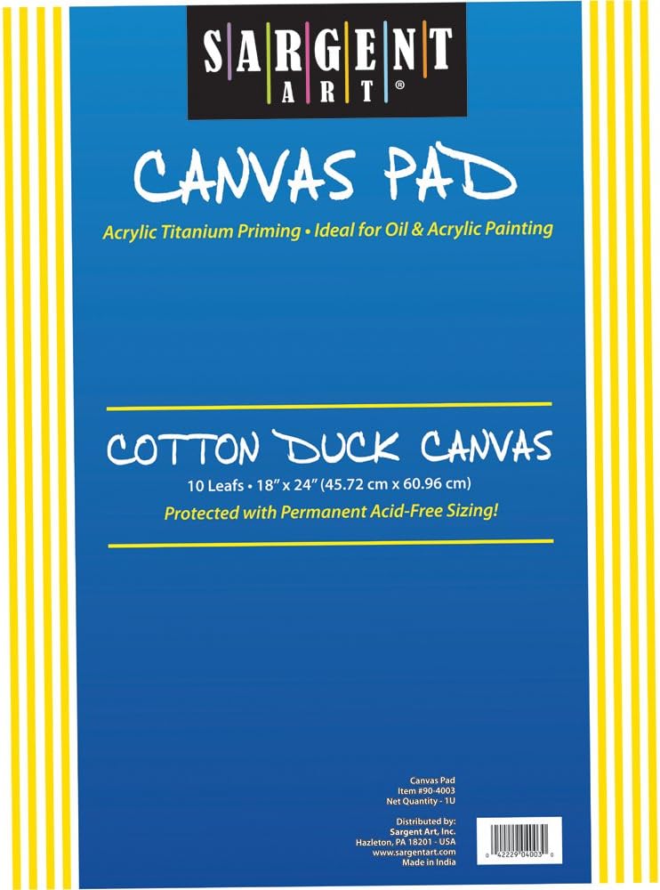 Sargent Art 90-4003 18x24-Inch Canvas Pad, 100% Cotton