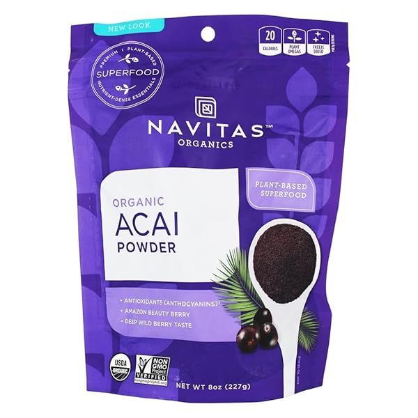 NAVITAS NATURALS ACAI POWDER – ORGANIC – FREEZE-DRIED – 8 OZ – CASE OF 12 8 OZ