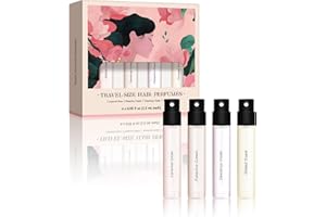 Hair Perfume for Women Travel Size - 4 Scents Gift Set (1.5mL x 4): Caramel Glow, Pistachio Cream, Dewdrop Violet, Gilded Coa