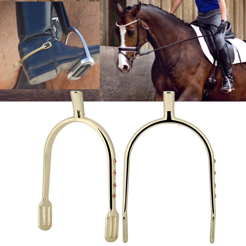 Pssopp Plated Spurs, Zinc Alloy Narrow Spur Plated Wholesale All Around Walking Horse Roping Spurs Women's English Spur(gold)