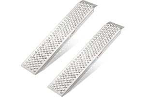 Aluminum Shed Ramps 47x8.5inch, gardhom 2PC Riding Mower Ramps 880lbs Capacity for Curb Steps Stairs Dirt Bike Motorcycle Lawn Mower Snow Blower Loading Ramps