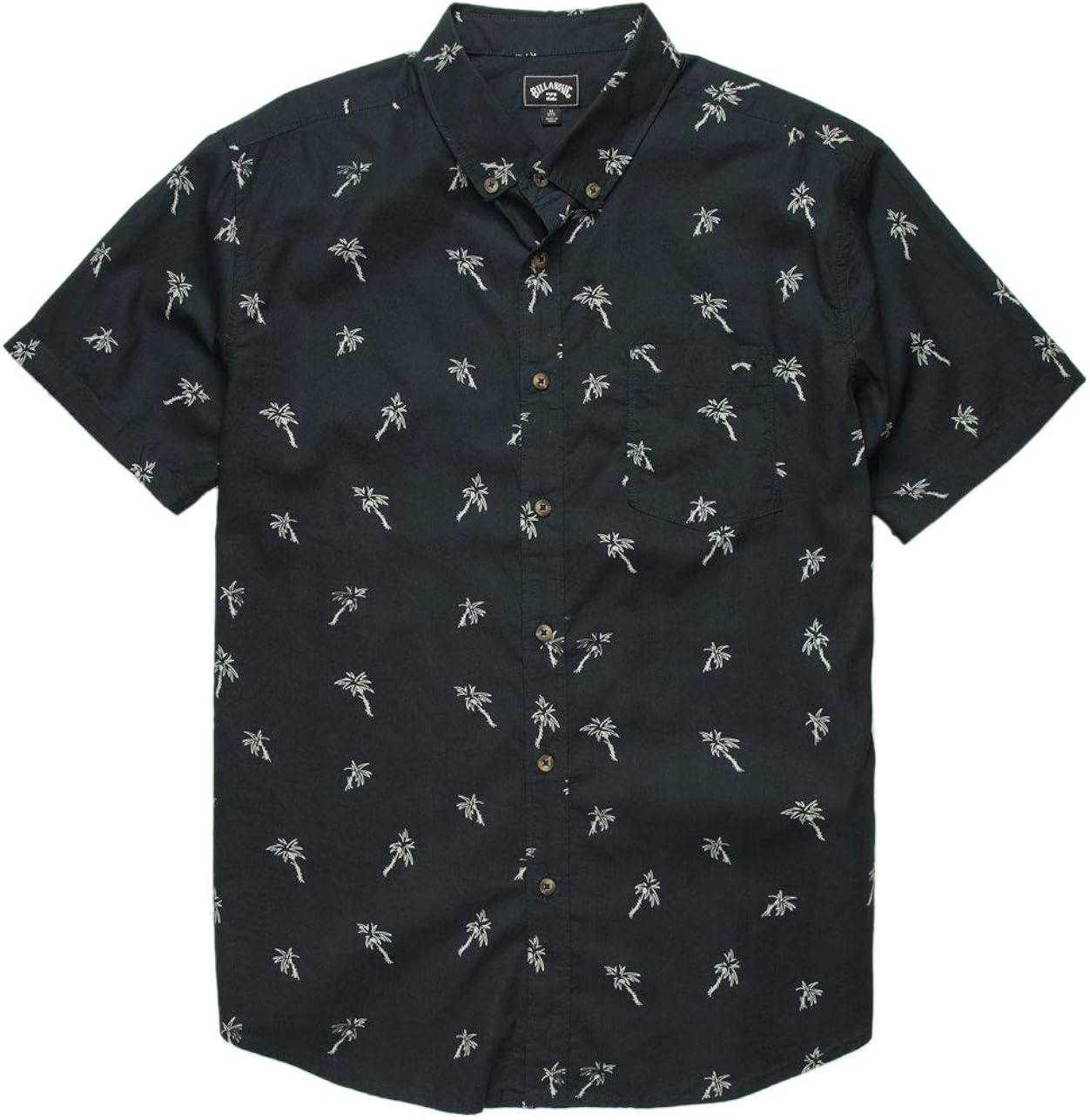 Billabong Men's Sundays Woven Floral and Small Scale Printed Pattern Short Sleeve Shirt: Clothing