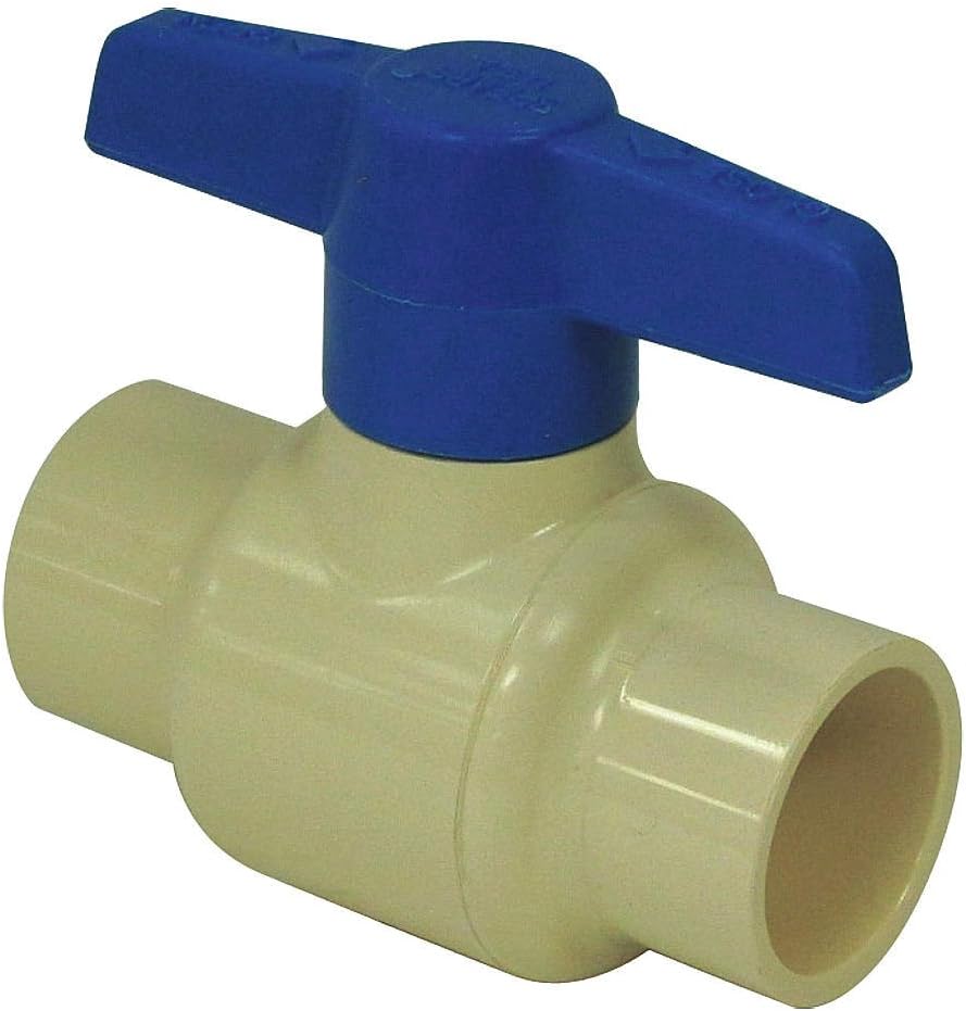CPVC Ball Valve, CTS HUB x CTS HUB, 1/2 In CBV-0500-S GR
