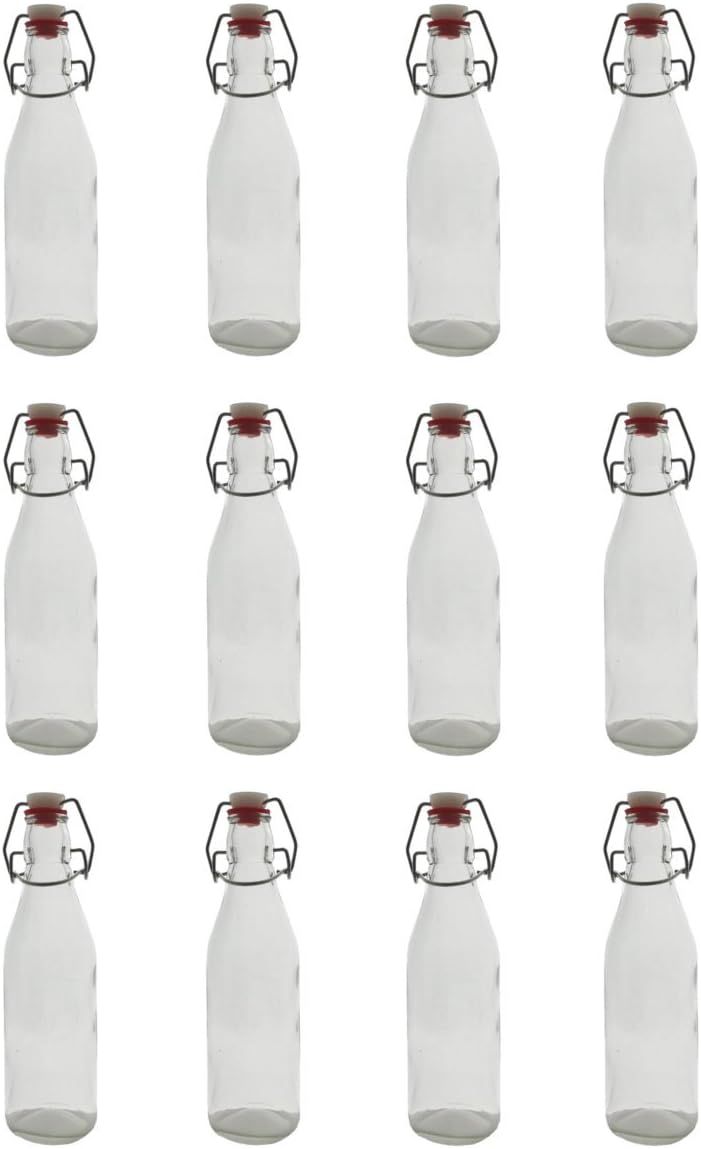 Juice Bottle with Swing Top for Filling 250 ml 500 ml Glass Bottle Jar 1000 ml., 250 ml / 12 Stück