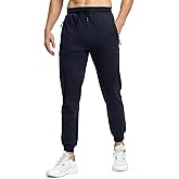 Rdruko Men's Fleece Joggers Pants Winter Warm Sweatpants with Zipper Pockets Athletic Running Gym Workout