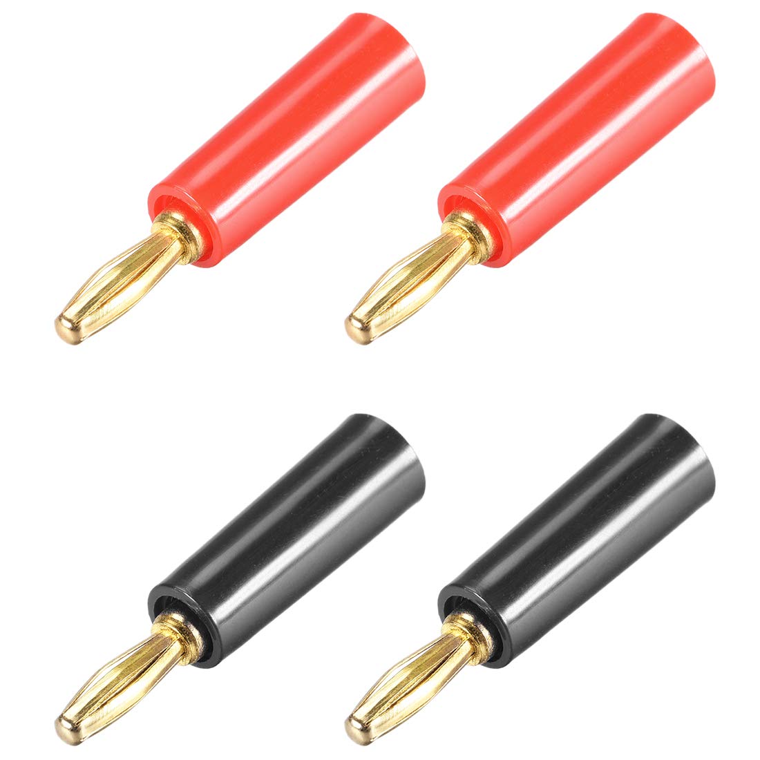 sourcing map 4mm Banana Speaker Plug Black Red Cable Plugs Connectors Jack Connector 4pcs