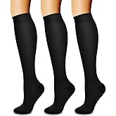COOLOVER Compression Socks for Women and Men Circulation(3 Pairs)-Best Support for Running, Athletic, Nursing, Travel
