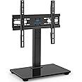 PERLESMITH Universal TV Stand Table Top TV Stand for 37-55 inch LCD LED TVs - Height Adjustable TV Base Stand with Tempered G