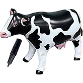 37" Long Inflatable Cow for Inflatable UFO 22" Tall Giant Cow Blow Up Decorations Animals Theme Outdoor Party Indoor Decor