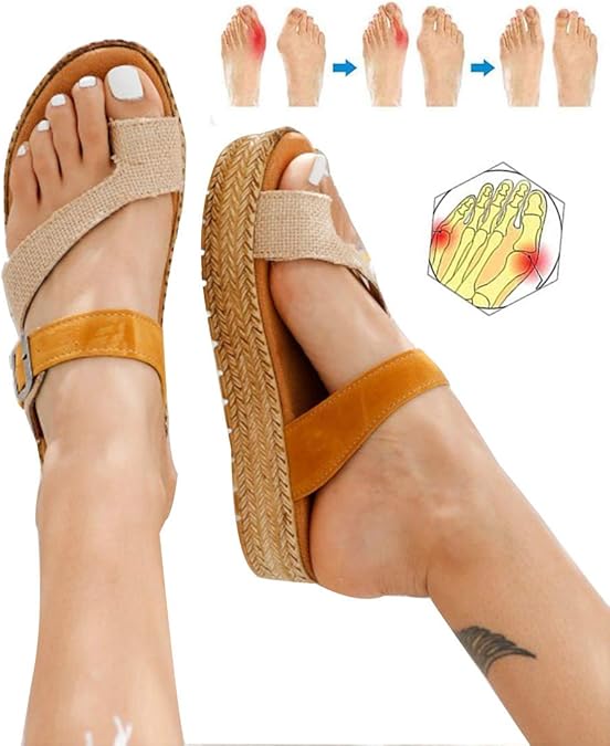 EVR 2020 New Women Comfy Platform Sandal, Bunion Correction Sandals