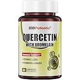 BIO POTENTIA Quercetin with Bromelain,500mg Quercetin with 200mg Bromelain & Vitamin C Vitamin D3,Support Cellular Health & Immunity Health for Man Woman, Non-GMO & Gluten Free - 60 Capsules