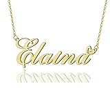 AOLO Elaina Heart Name Necklace 18k Gold Plated