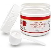 5 oz Styptic Powder for Dogs, Cats &amp; Birds Stops Bleeding&ndash; Quick Blood Clotting for Nail Clipping, Minor Cuts, Tail Docking &amp; Wing Clipping &ndash; Pet First Aid Hemostatic Powder with Sealed Top &amp; Scoop