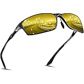 Fymural Night Driving Glasses for Men and Women – Polarized Yellow Tinted Anti-Glare Night Vision Glasses for Driving with UV400 Protection