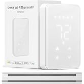 meross Smart Thermostat for Electric Baseboard and in-Wall Heaters Work with HomeKit, Alexa and Google Home, 120V-240V Wi-Fi Programmable Thermostat with Easy Install, Energy Saving, 4 Wires Needed