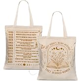 Decohim Funny Skull Tarot Card Sarcastic Canvas Tote Bag Witchy Gifts for Women Grocery Bags for Halloween Christmas
