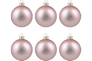 NORTHLIGHT WY00759 Pink Glass Ball Christmas Ornament Set, 3.25"